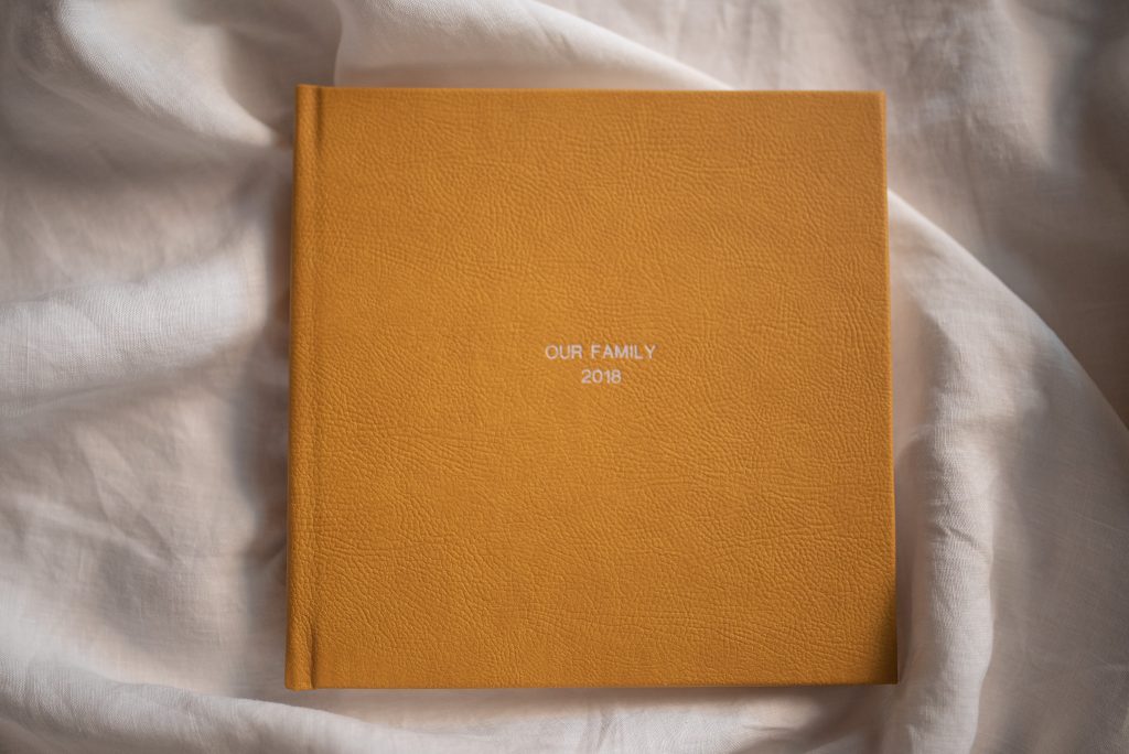 Photo book mustard faux leather cover