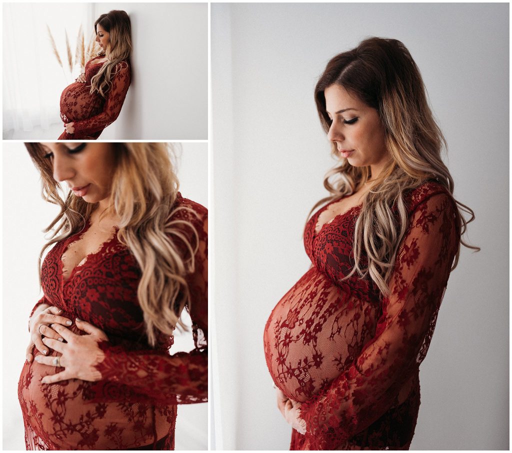 in studio portrait pregnancy