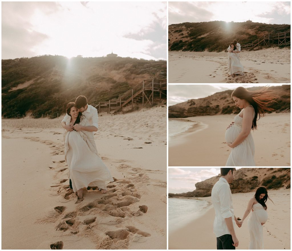 sorrento winter maternity session