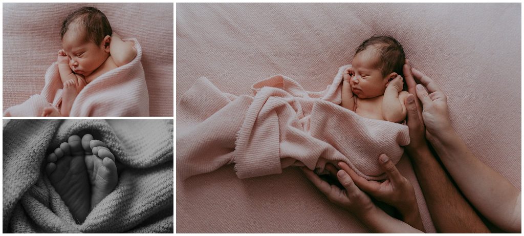 photoshoot in studio with newborn baby girl