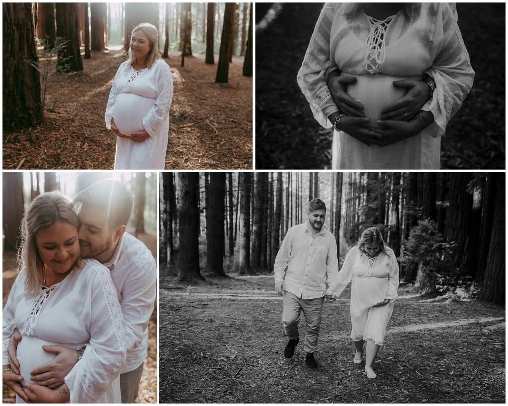 pregnancy with love and connection in the woods