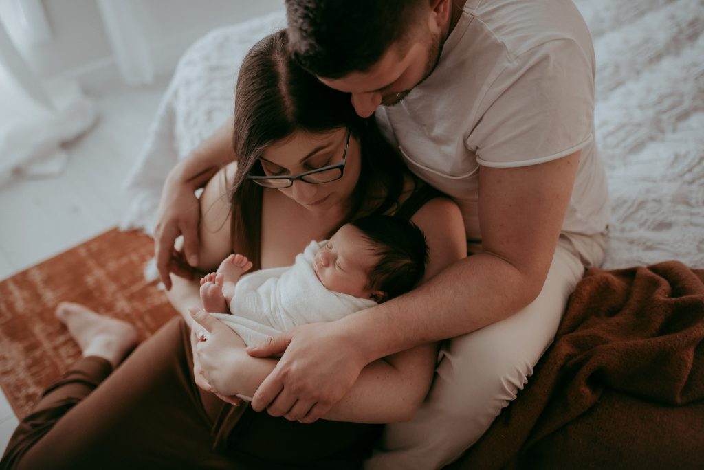 new baby boy with new family