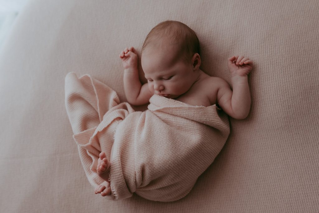 family portrait of newborn baby girl