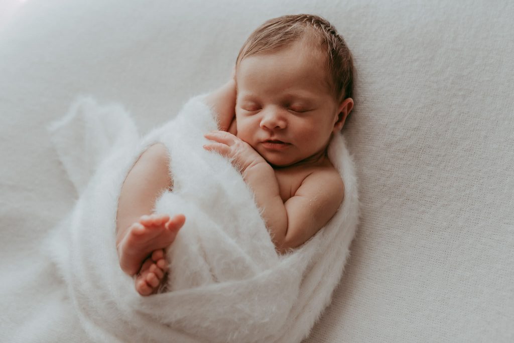 photo in studio of new baby