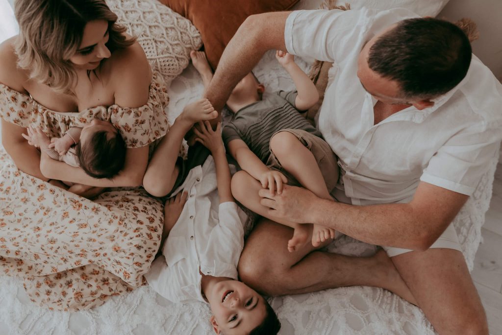 photography of family of five