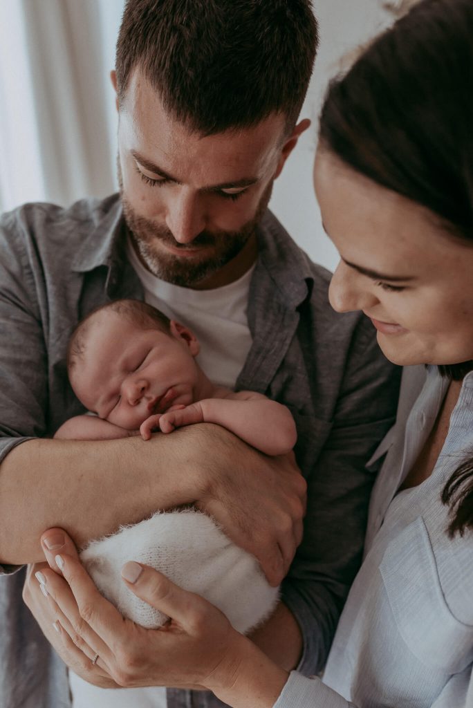 baby photography of sweet family with new baby