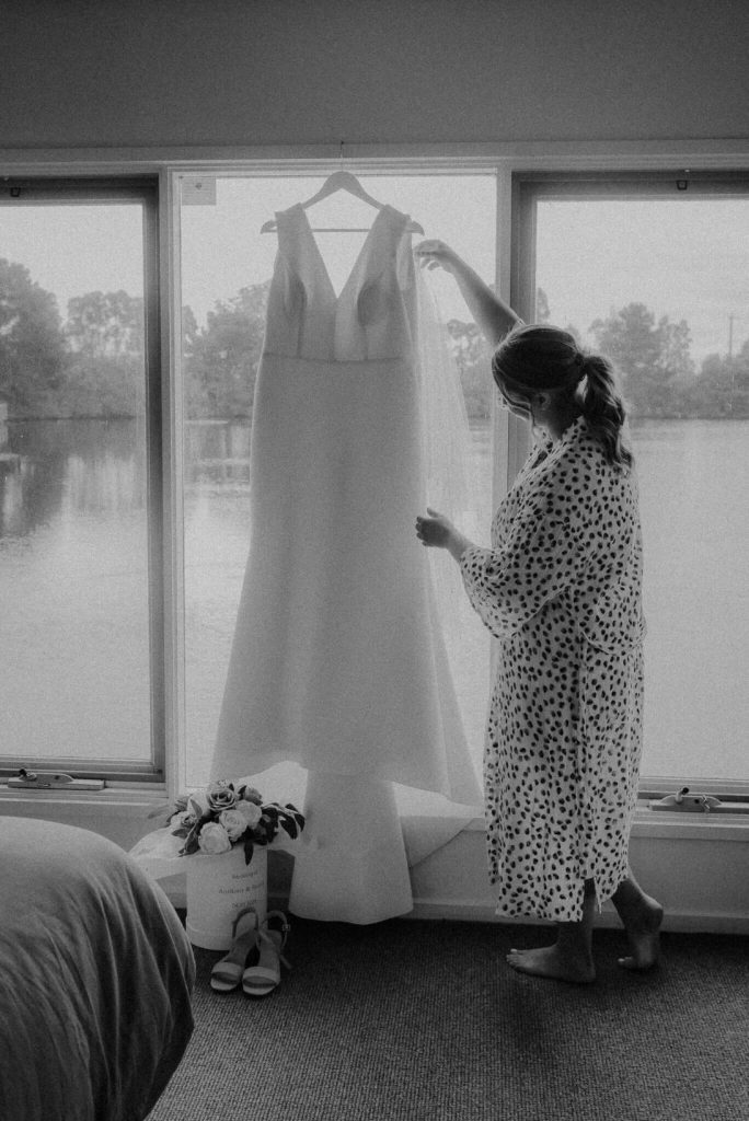 wedding dress before the ceremony