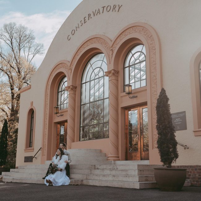 The conservatory Fitzroy Gardens bridal images